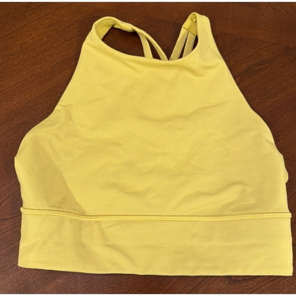 Lululemon Bra Women 6 Yellow Energy High-Neck Longline Bra